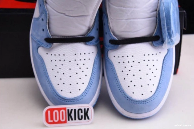BLUE UNIVERSITY AIR 555088-134 WHITE BLACK HIGH RETRO 1 JORDAN 0801